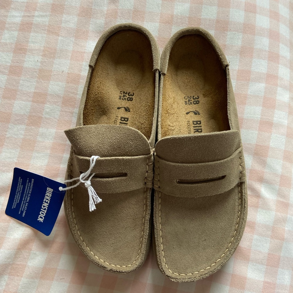 Birkenstock Naples Wrapped Bold Grip Clogs Taupe 38 - Picture 11 of 14